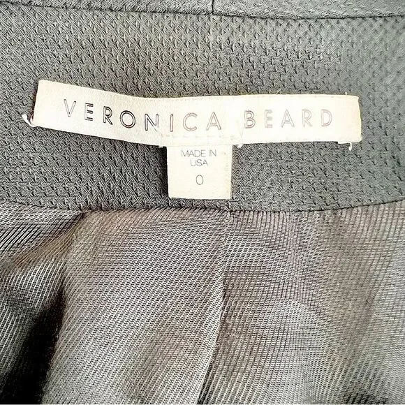 Veronica Beard Textured Black Blazer Jacket with Silver Zipper Detailing Size 0 - Picture 6 of 15